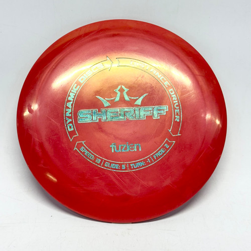 Vist Large View of Product Image Which is Used Dynamic Discs BIO FUZION SHERIFF Disc Golf Driver Red 173g