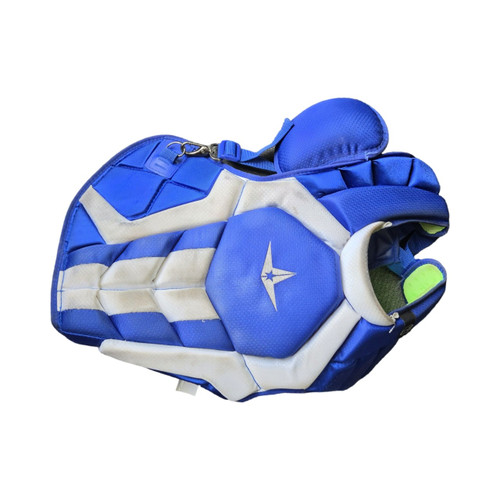 Vist Large View of Product Image Which is Used All Star SYSTEM 7 AXIS ADULT CHEST PROTECTOR Catchers Chest Protector Royal Blue Adult