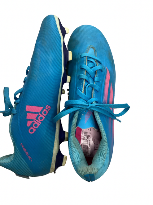 Vist Large View of Product Image Which is Used Adidas LAX Cleats Womens Carolina Blue Senior 6.5