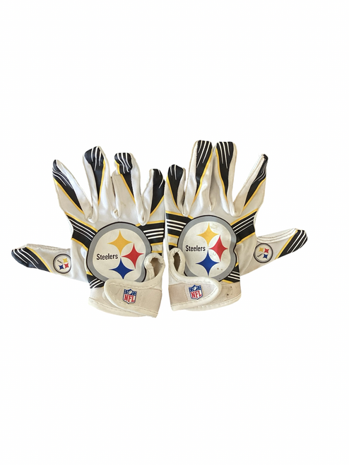 Vist Large View of Product Image Which is Used Franklin NFL STEELERS FB Gloves White MD
