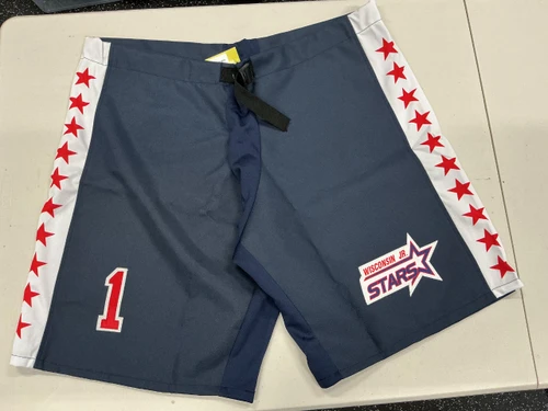 Vist Large View of Product Image Which is Used WISCONSIN JR STARS Goalie SHELL White/Red/Navy 2X