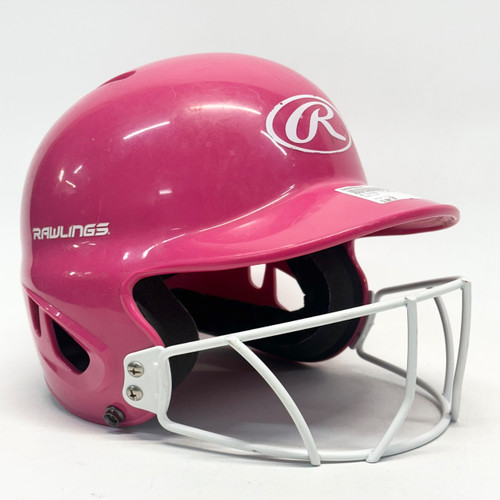 Vist Large View of Product Image Which is Used Rawlings MLTBH-R1 Batting Helmet w/Mask Pink SM