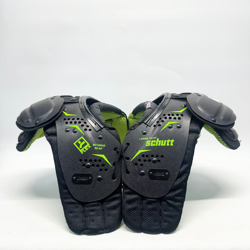 Vist Large View of Product Image Which is Used Schutt Y FLEX FB Shoulder Pads Black LG