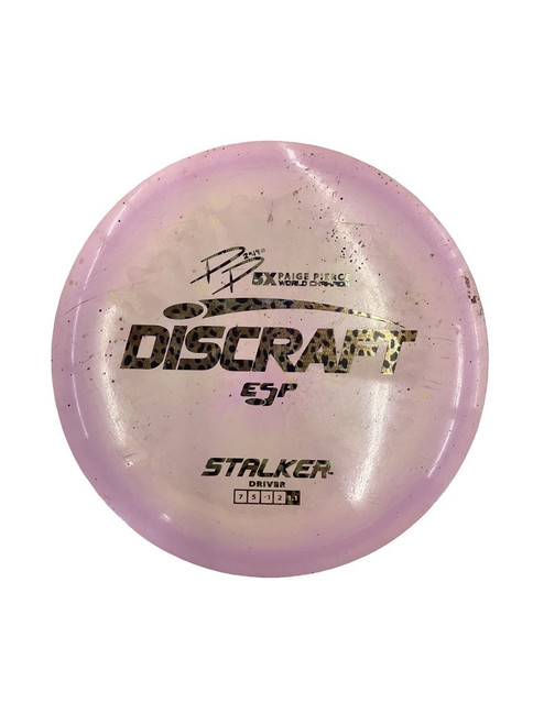 Vist Large View of Product Image Which is Used Discraft PIERCE 5X ESP STALKER Disc Golf Driver Pink