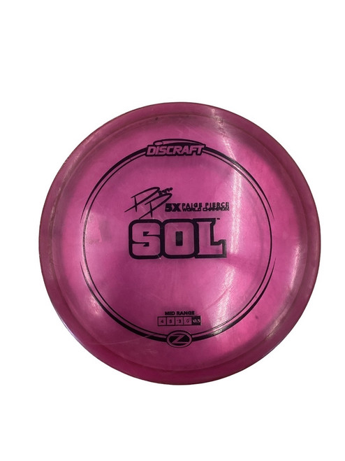 Vist Large View of Product Image Which is Used Discraft PIERCE 5X Z SOL Disc Golf Putter Purple