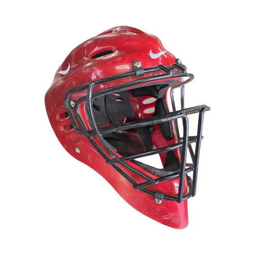 Vist Large View of Product Image Which is Used Nike CATCHERS HELMET LARGE Catchers Helmet w/Mask Red LG