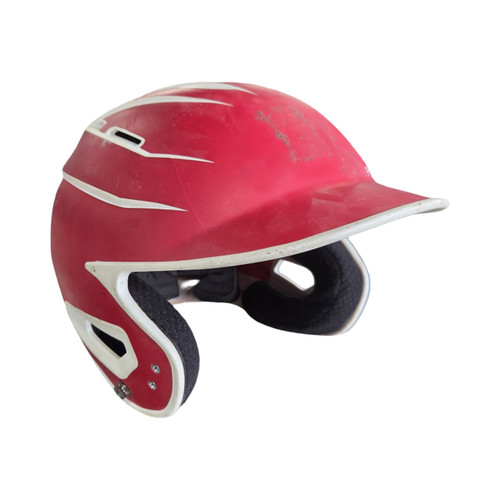 Vist Large View of Product Image Which is Used BoomBah BASEBALL BATTING HELMET 7-7 3/4 Batting Helmet No Mask Red One Size