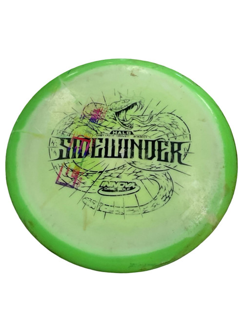 Vist Large View of Product Image Which is Used Innova HALO STAR SIDEWINDER Disc Golf Driver Green 166g