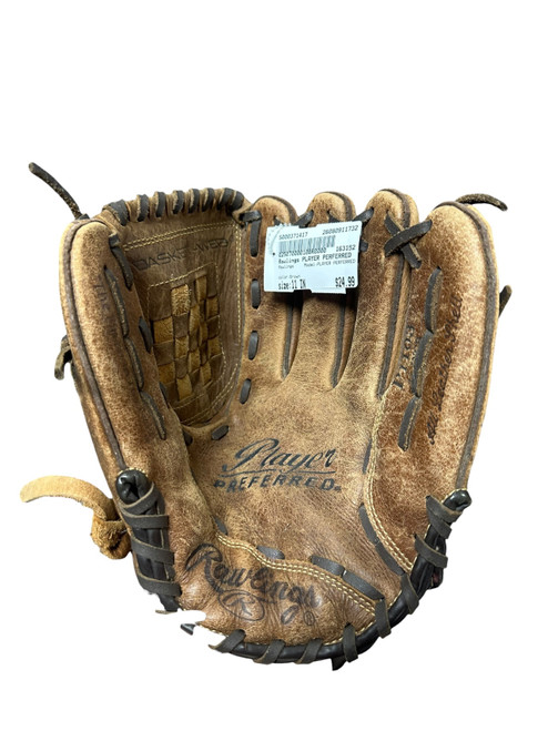 Vist Large View of Product Image Which is Used Rawlings PLAYER PERFERRED BB/SB Glove RH Throw Brown 11"