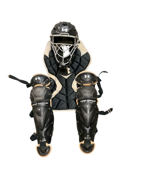 Vist Large View of Product Image Which is Used Under Armour UNDER ARMOUR CATCHERS SET Catchers Helmet w/Mask Black SM