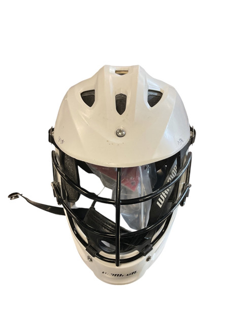 Vist Large View of Product Image Which is Used Warrior BURN JR Lacrosse Helmet White MD