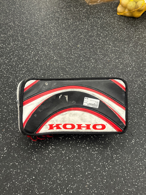 Vist Large View of Product Image Which is Used Koho 580 Senior Goalie Blocker White/Black/Red