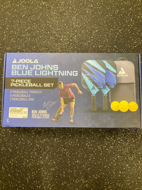Vist Large View of Product Image Which is Used JOOLA BEN JOHNS BLUE LIGHTNING 7PC SET Pickleball Racquet Royal Blue