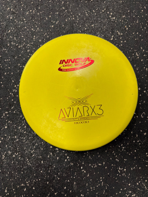 Vist Large View of Product Image Which is Used Innova DX AVIAR X3 Disc Golf Putter Yellow
