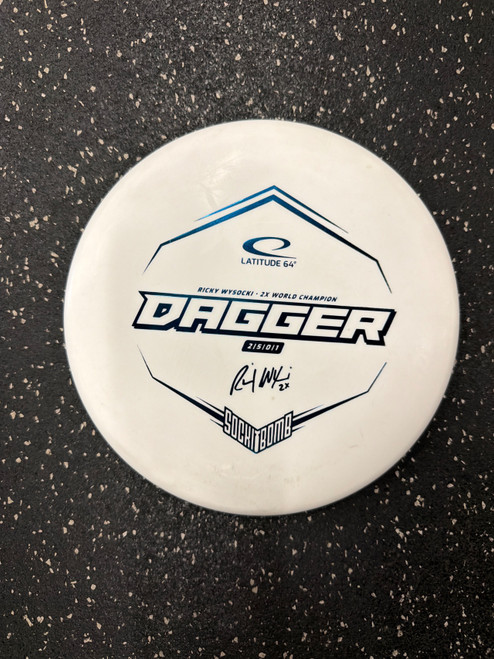 Vist Large View of Product Image Which is Used Latitude 64 DAGGER SOCKIBOMB RW Disc Golf Putter White