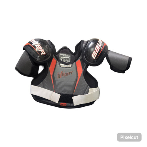 Vist Large View of Product Image Which is Used Bauer LIL SPORT HOCKEY SHOULDER PADS YTH MD Youth Shoulder Pads MD