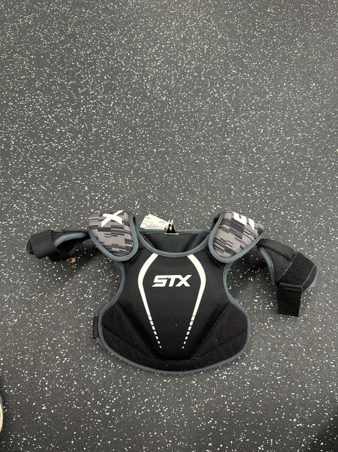 Vist Large View of Product Image Which is Used STX STALLION 75 Lacrosse Shoulder Pads Black XS