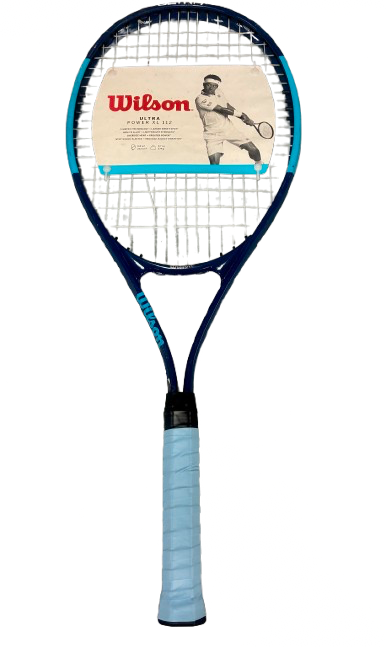 Vist Large View of Product Image Which is Used Wilson ULTRA PWR XL Adult Tennis Racquet Navy Blue 3 3/8"