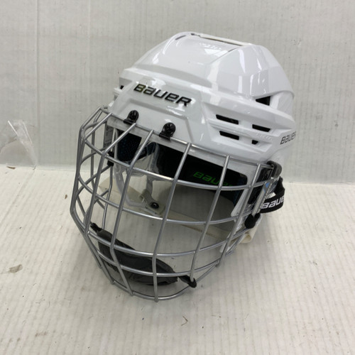 Vist Large View of Product Image Which is Used Bauer REAKT 85 Helmet Cage Combo White LG