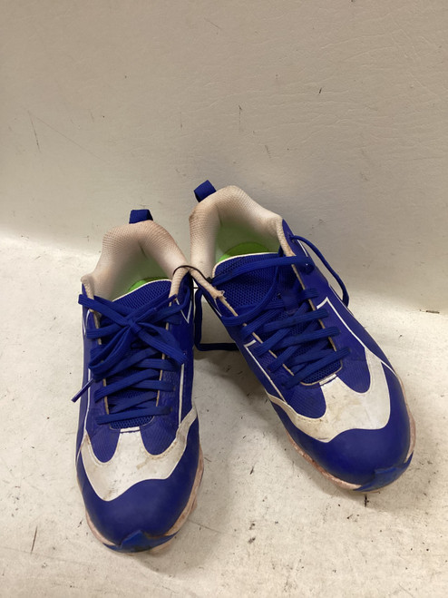 Vist Large View of Product Image Which is Used Under Armour BB CLEATS BB/SB Cleats White And Royal Blue Junior 04.5