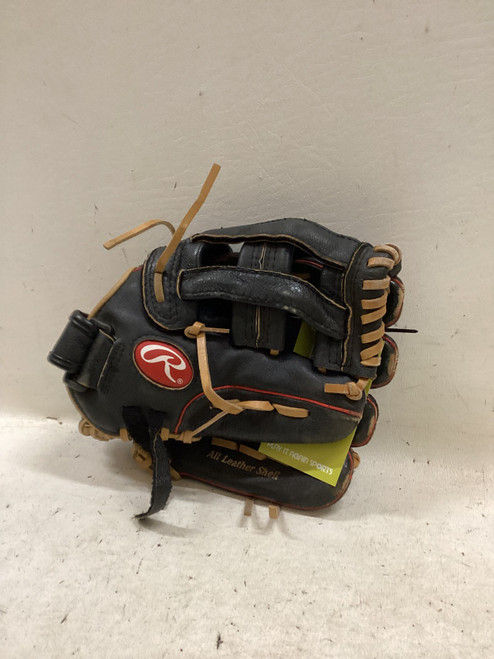 Vist Large View of Product Image Which is Used Rawlings H115HB BB/SB Glove RH Throw Black And Red 11 1/2"