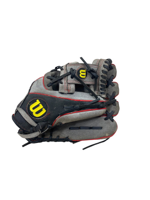 Vist Large View of Product Image Which is Used Wilson A450 A04RB24115 BB/SB Glove RH Throw Grey 11 1/2"