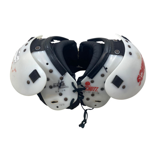 Vist Large View of Product Image Which is Used Schutt 10-11 JR BLOCKER XXSMALL FB Shoulder Pads White XXS
