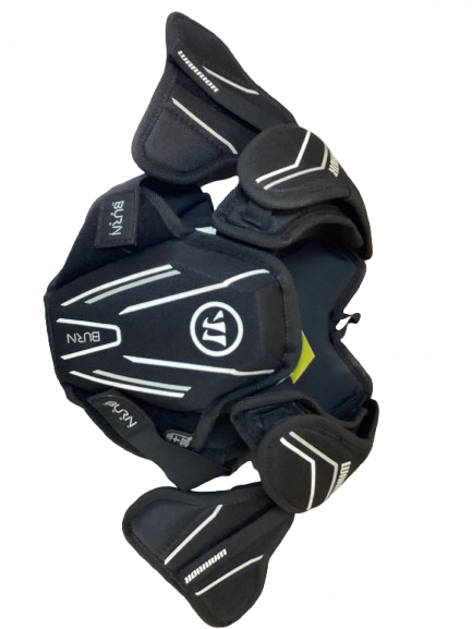 Vist Large View of Product Image Which is Used Warrior BURN NEXT CHEST Lacrosse Shoulder Pads Black Youth