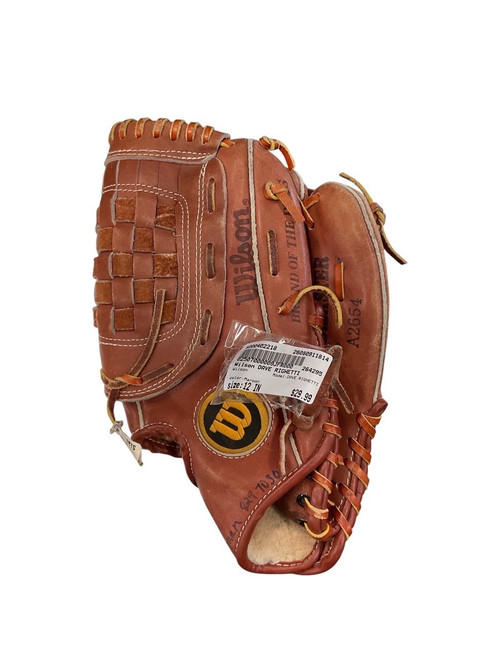 Vist Large View of Product Image Which is Used Wilson DAVE RIGHETTI BB/SB Glove RH Throw Maroon 12"