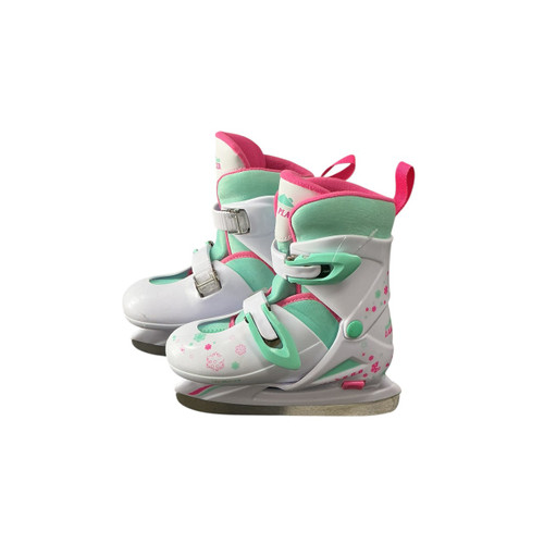 Vist Large View of Product Image Which is Used Lake Placid ADJ Girls Softboot Skate White Adjustable