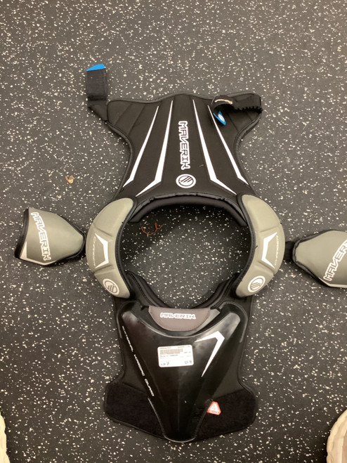 Vist Large View of Product Image Which is Used Maverik CHARGER Lacrosse Shoulder Pads Black SM