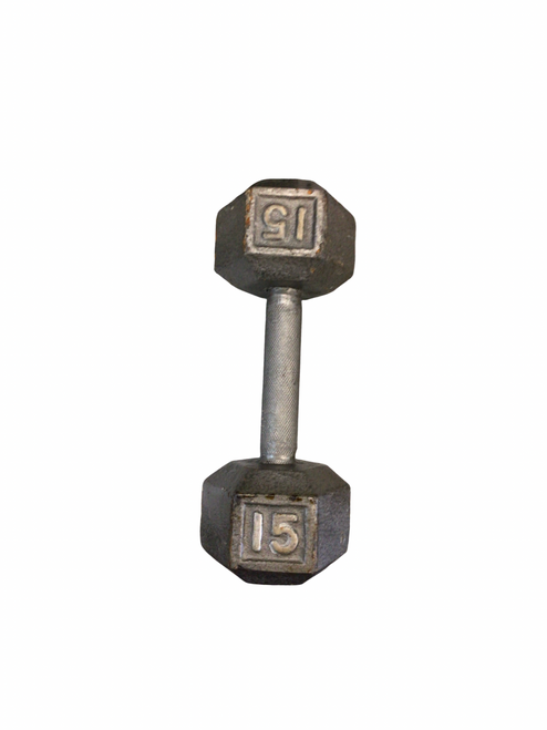 Vist Large View of Product Image Which is Used Hex Dumbbell (Each) 15 lb