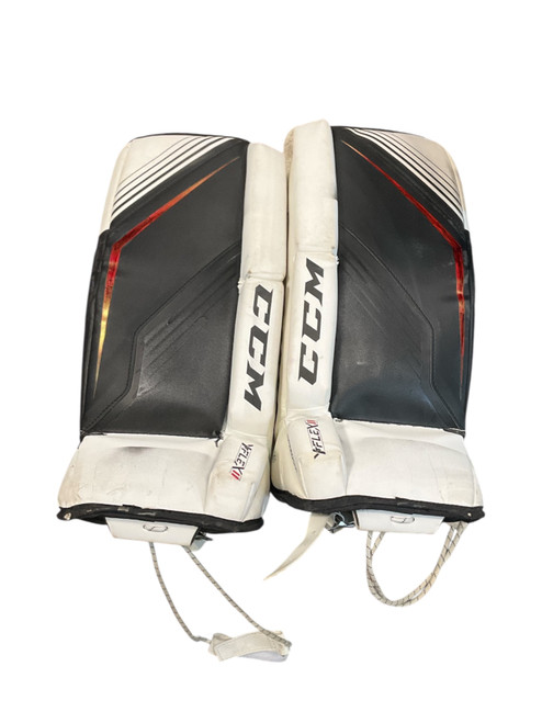 Vist Large View of Product Image Which is Used CCM T FLEX II Goalie Leg Pads Junior None 20"