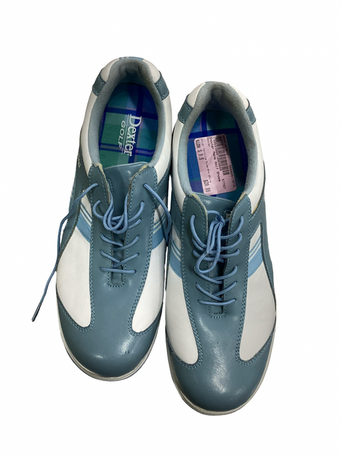 Vist Large View of Product Image Which is Used Dexter Mens Golf Shoes Carolina Blue And White Senior 9.5