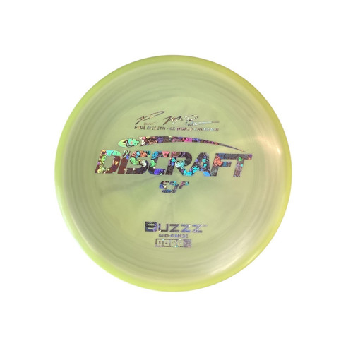Vist Large View of Product Image Which is Used Discraft BUZZZ PAUL MCBETH 6X Disc Golf Mid Range Lime Green 173g