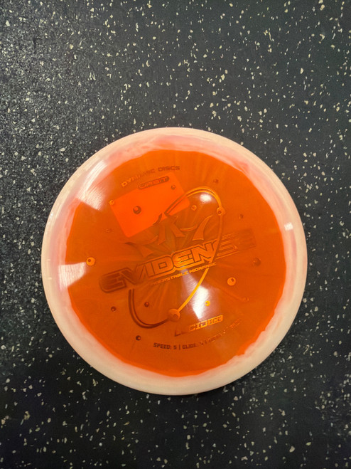 Vist Large View of Product Image Which is Used Dynamic Discs LUCID ICE ORBIT EVIDENCE Disc Golf Mid Range Orange