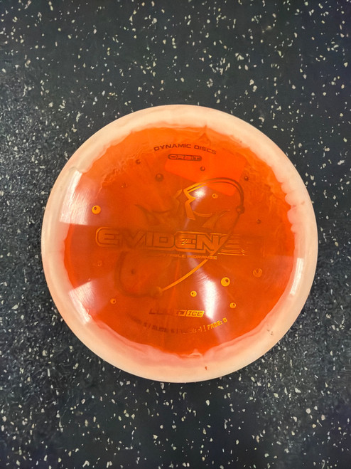Vist Large View of Product Image Which is Used Dynamic Discs LUCID ICE ORBIT EVIDENCE Disc Golf Mid Range Orange