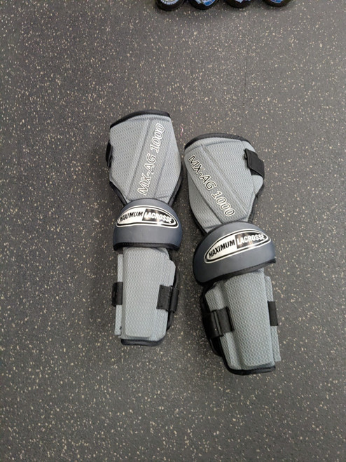 Vist Large View of Product Image Which is Used MAXIMUM LACROSSE Lacrosse Arm Pads/Guards Grey LG