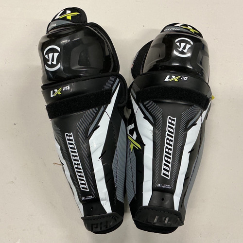 Vist Large View of Product Image Which is Used Warrior ALPHA LX20 Junior Shin Guards Black 11"