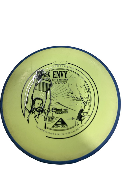 Vist Large View of Product Image Which is Used Axiom ENVY Disc Golf Putter Yellow