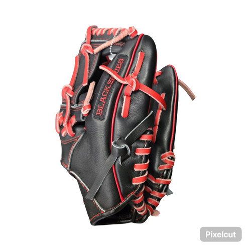 Vist Large View of Product Image Which is Used BLACKBIRDS BLACK SERIES BB GLOVE 11.5INC BB/SB Glove RH Throw Black 12 1/2"