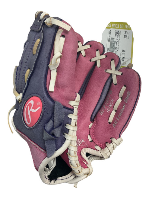Vist Large View of Product Image Which is Used Rawlings HFP10PPW HIGHLIGHT BB/SB Glove RH Throw Pink 10"