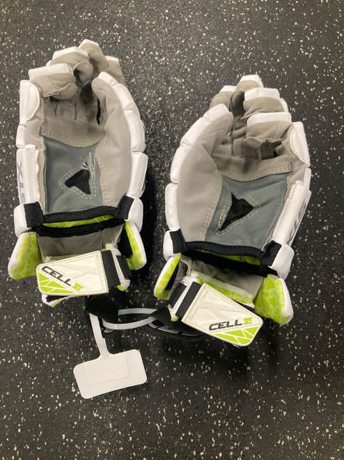 Vist Large View of Product Image Which is Used STX CELL VI Lacrosse Gloves Mens White LG