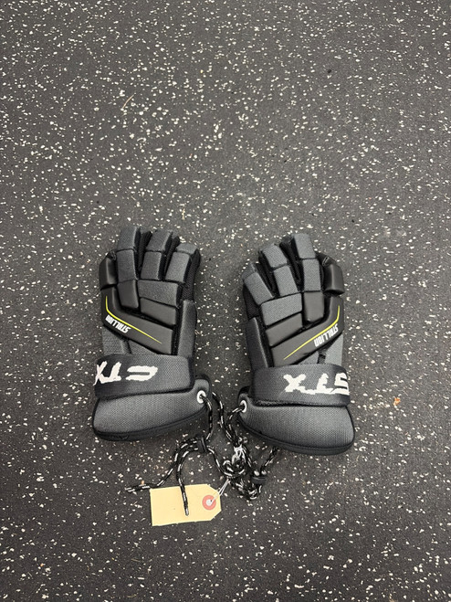 Vist Large View of Product Image Which is Used STX STALLION 200 Lacrosse Gloves Junior Black SM