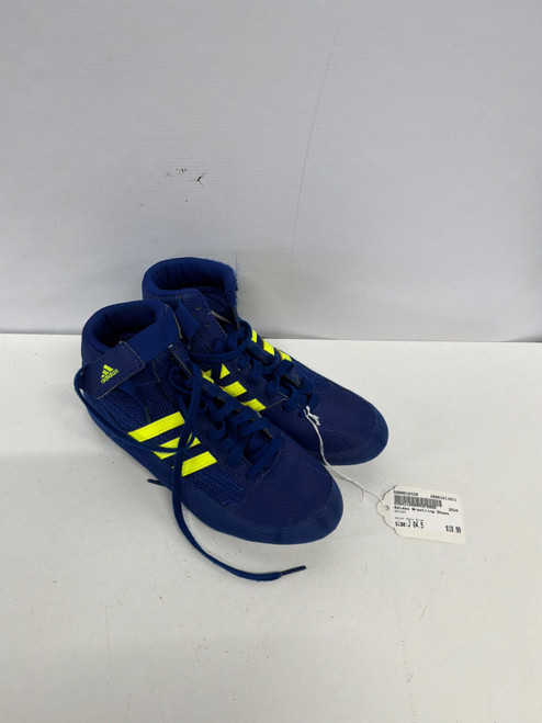 Vist Large View of Product Image Which is Used Adidas Wrestling Shoes Navy Blue Junior 04.5