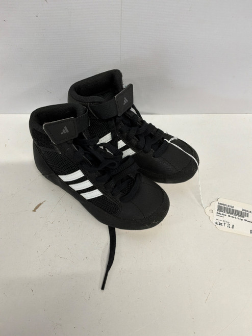 Vist Large View of Product Image Which is Used Adidas Wrestling Shoes Black Youth 11.0