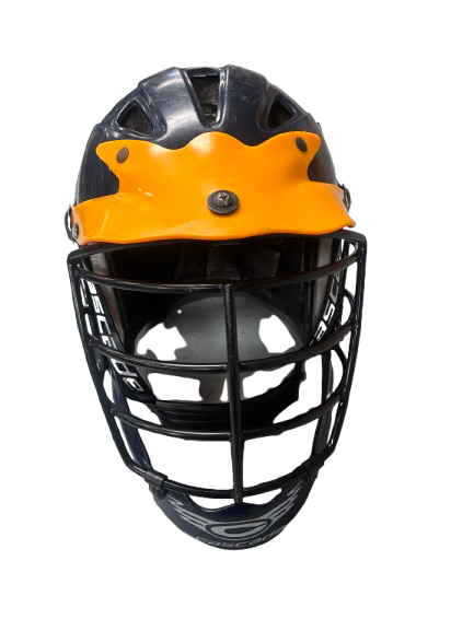 Vist Large View of Product Image Which is Used Cascade CPRO - S/M Lacrosse Helmet Navy Blue And Yellow S/M
