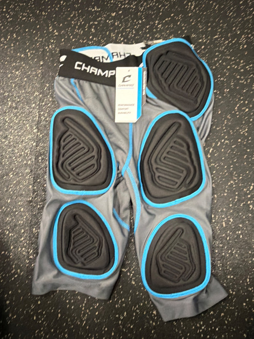 Vist Large View of Product Image Which is Used Champro NWT BULL RUSH 7 PAD YOUTH FB Girdles Grey LG