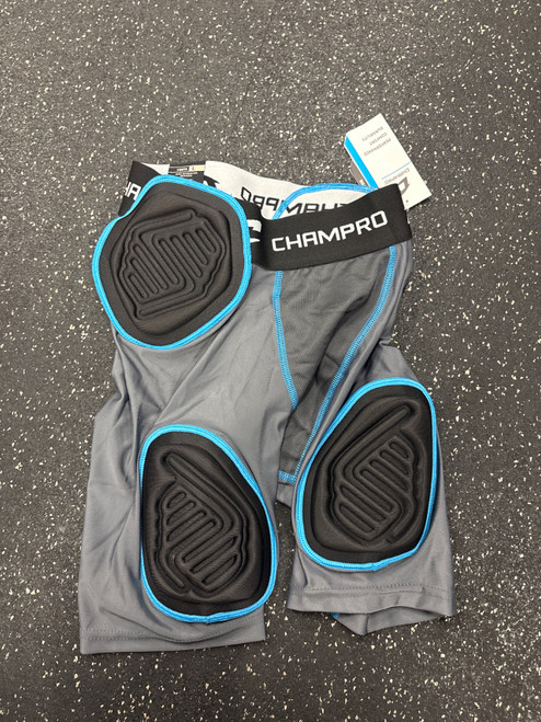Vist Large View of Product Image Which is Used Champro NWT BULL RUSH 5 PAD YOUTH FB Girdles Grey LG