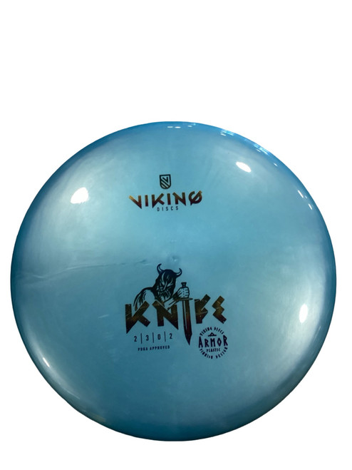 Vist Large View of Product Image Which is Used VIKING KNIFE Disc Golf Putter Carolina Blue